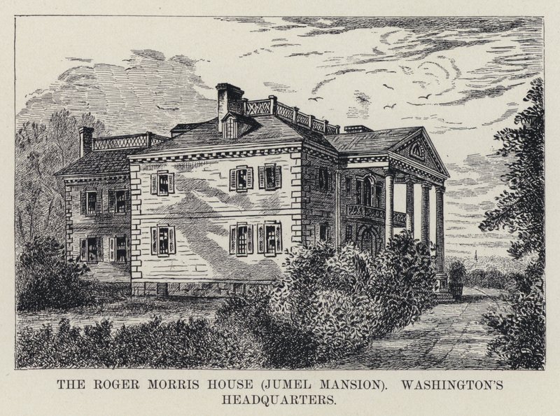 Het Roger Morris Huis, Jumel Mansion, hoofdkwartier van Washington door American School