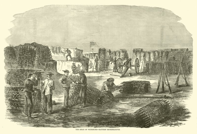 Het beleg van Vicksburg, batterij Hickenlooper door American School