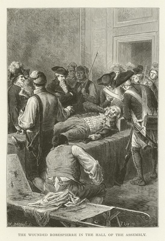 De Gewonde Robespierre in de Hal van de Vergadering door American School