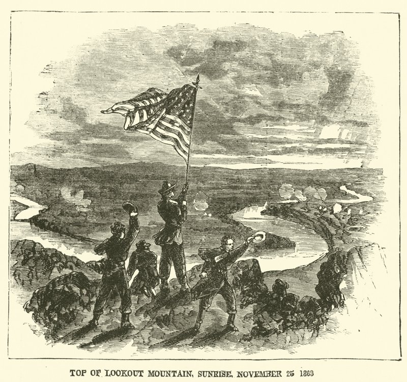 Top van Lookout Mountain, zonsopgang, 25 november 1863, november 1863 door American School