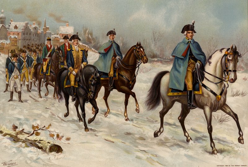 US Army, Opperbevelhebber, Staf Officier, Kolonel, en Soldaat Eerste Continentale Rhode Island Infanterie door American School