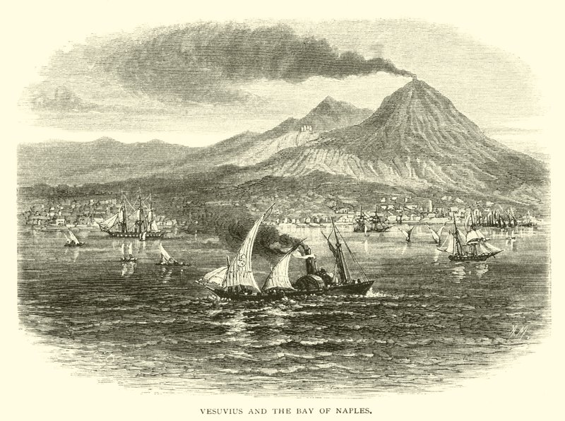 Vesuvius en de Baai van Napels door American School
