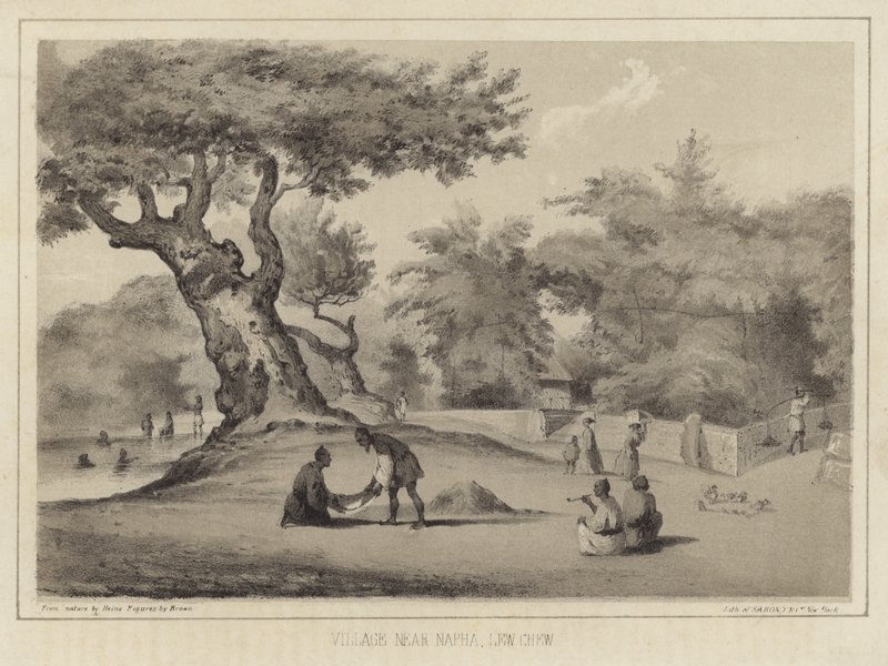 Dorp nabij Napha, Lew Chew (Ryukyu-eilanden) door American School