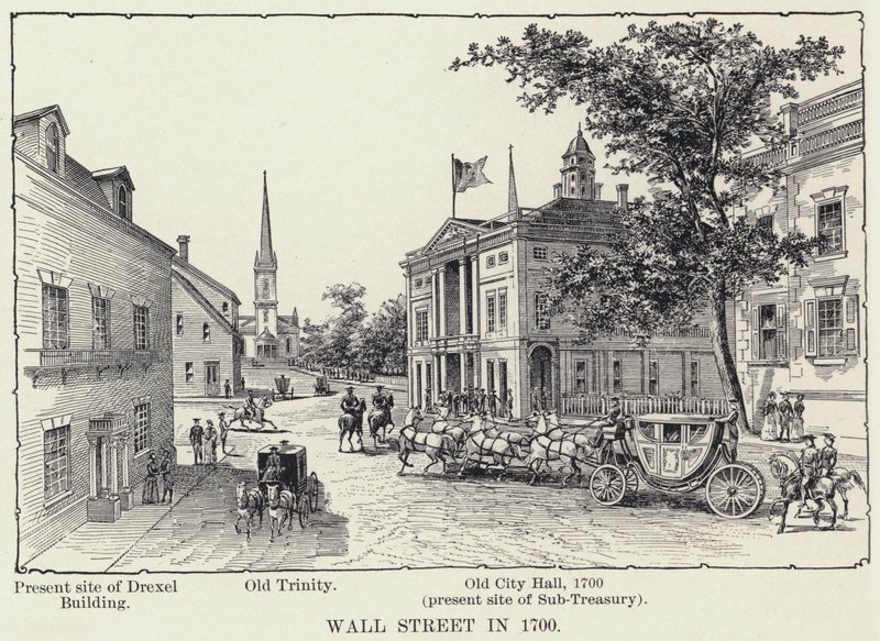 Wall Street in 1700 door American School