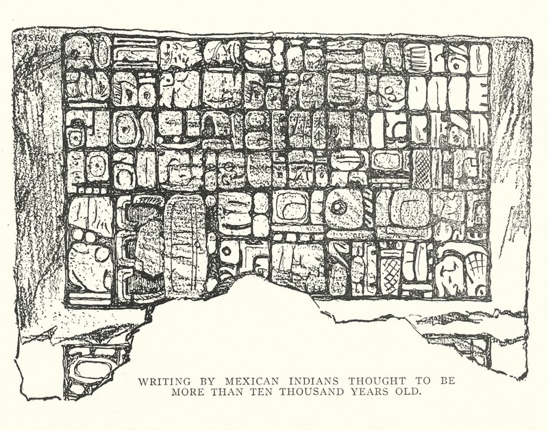 Schrift van Mexicaanse Indianen, vermoedelijk meer dan 10.000 jaar oud door American School