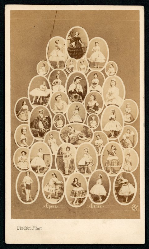 Balletdansers van de Parijse Opera (zwart-wit foto) door Andre Adolphe Eugene Disderi