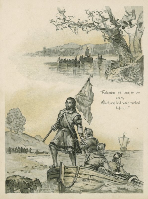 Columbus komt aan land in de Nieuwe Wereld door Andrew Melrose
