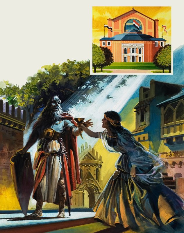 Tristan en Isolde (gouache op papier) door Andrew Howat