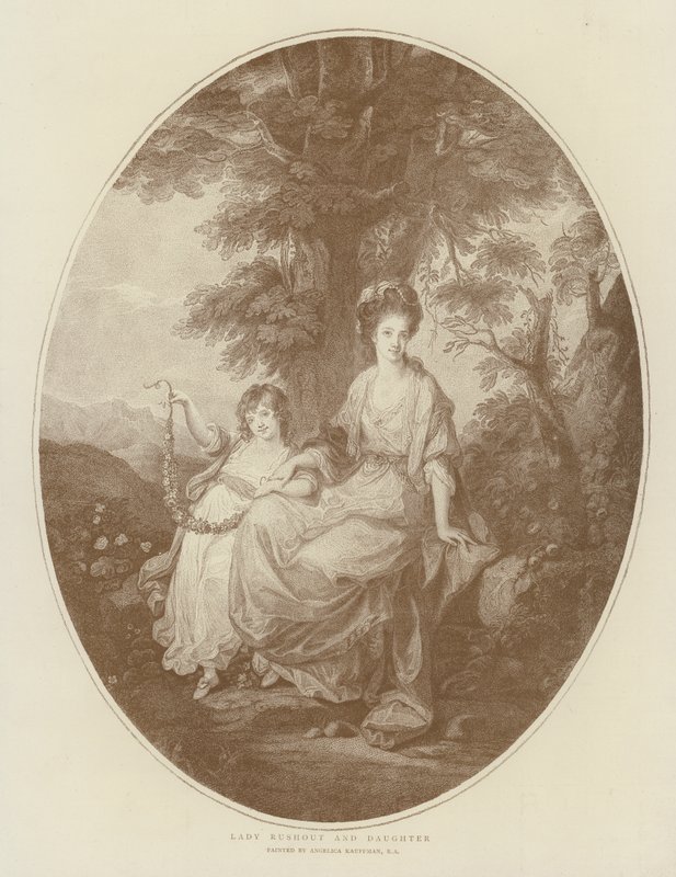Lady Rushout en dochter door Angelica Kauffmann