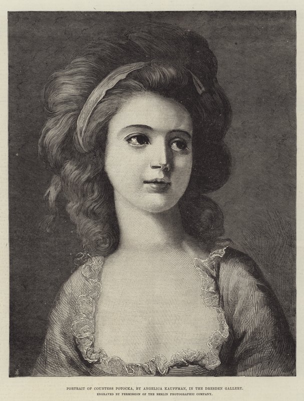 Portret van Gravin Potocka, in de Dresden Gallery door Angelica Kauffmann