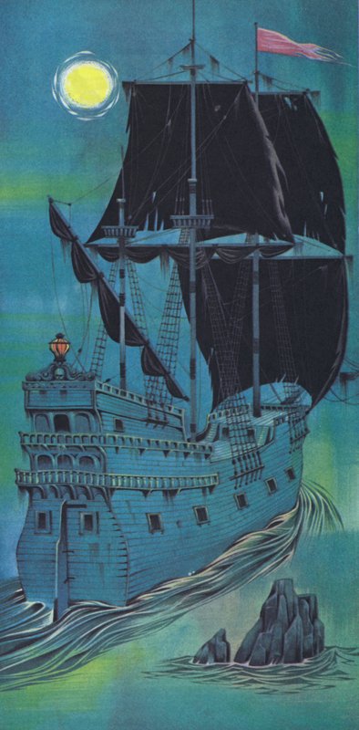 Spookschip (kleurenlitho) door Angus McBride