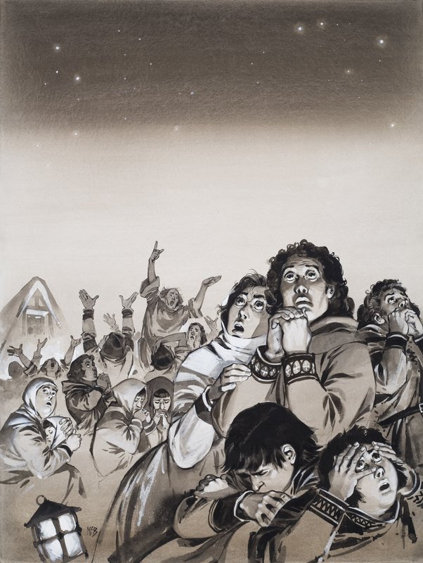 Oudejaarsavond in het jaar 999 na Christus (gouache op papier) door Angus McBride
