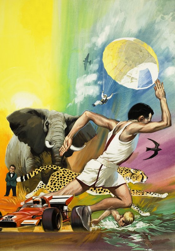 Recordbrekers (gouache op papier) door Angus McBride