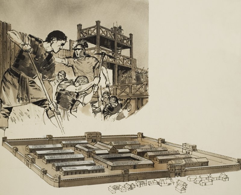 Romeins kamp (gouache op papier) door Angus McBride