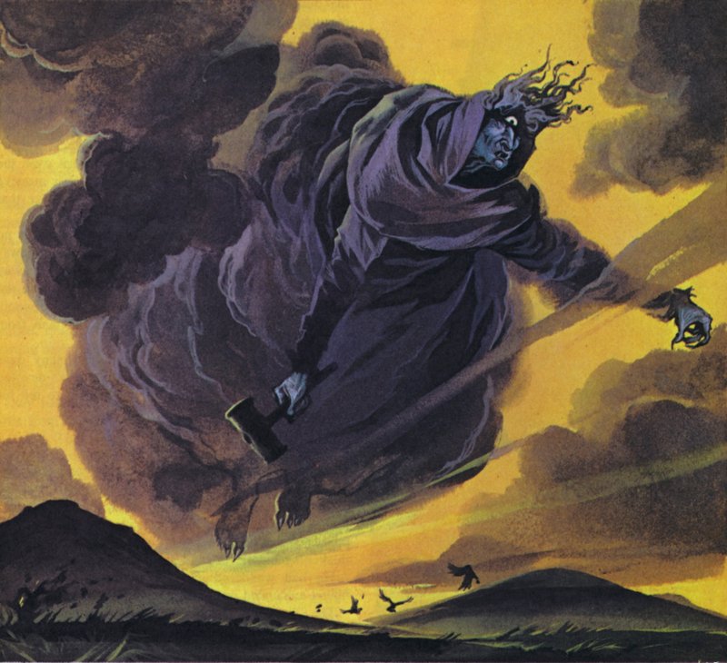 De Cailleach-Bheur (kleurenlitho) door Angus McBride