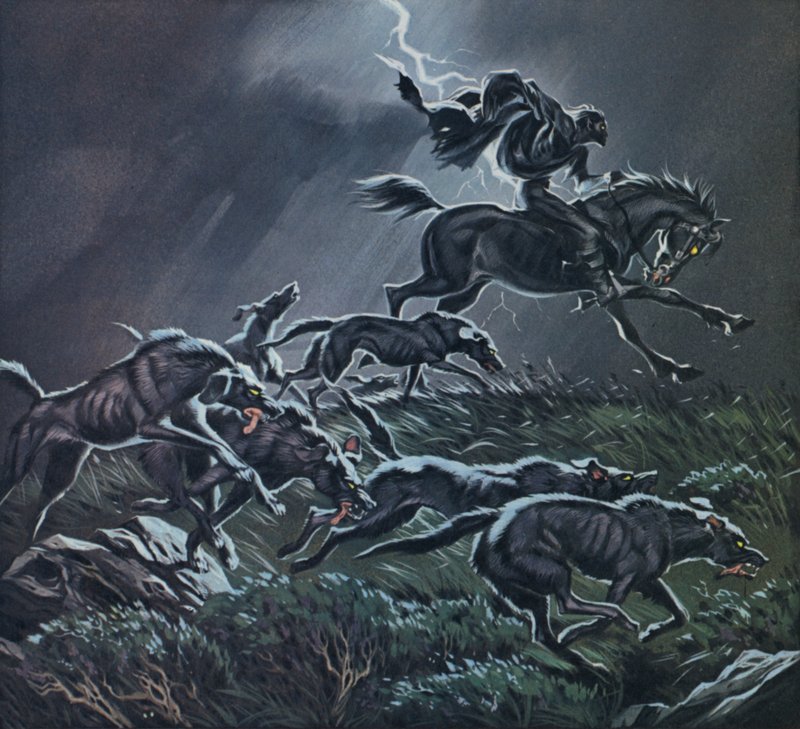 De wilde jacht (kleurenlitho) door Angus McBride