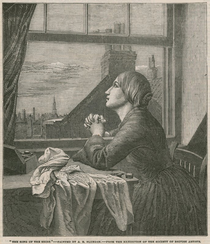 Het lied van het hemd - geschilderd door A E Blunden door Anna E. Blunden