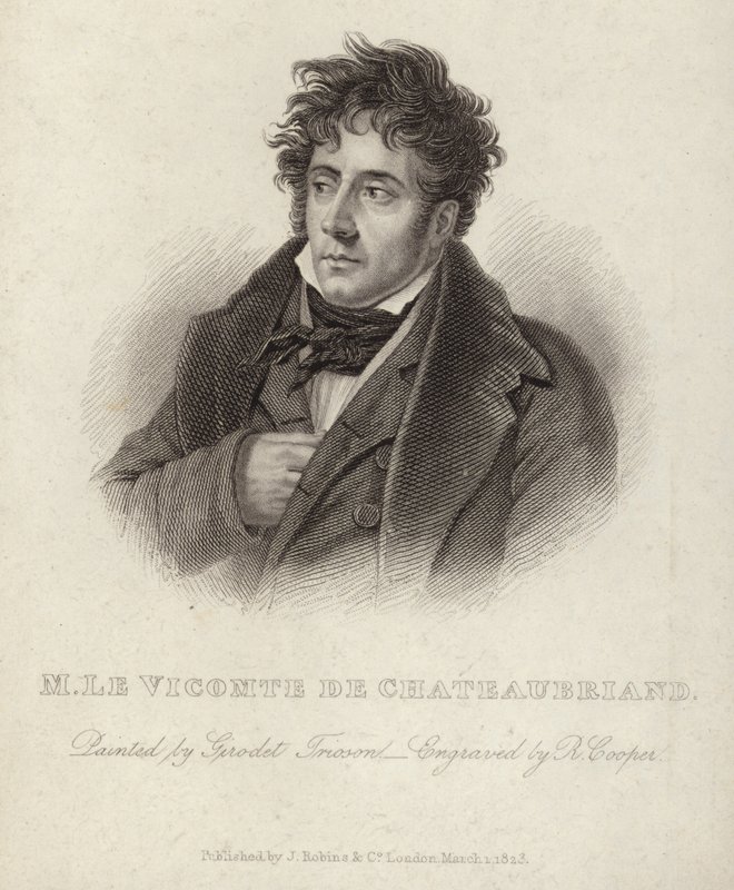 Portret van vicomte de Chateaubriand door Anne Louis Girodet de Roucy Trioson