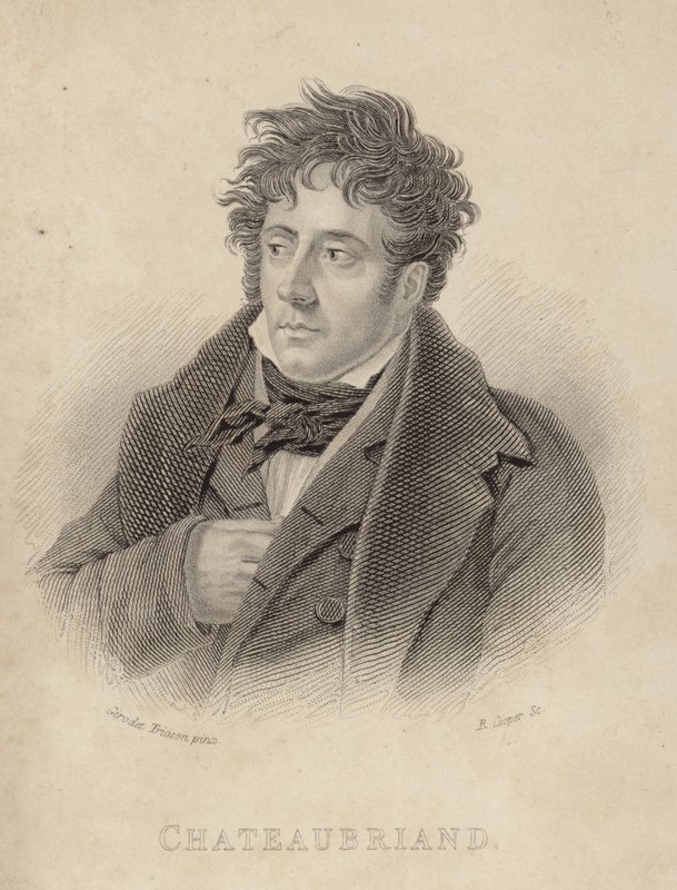 Portret van vicomte de Chateaubriand door Anne Louis Girodet de Roucy Trioson