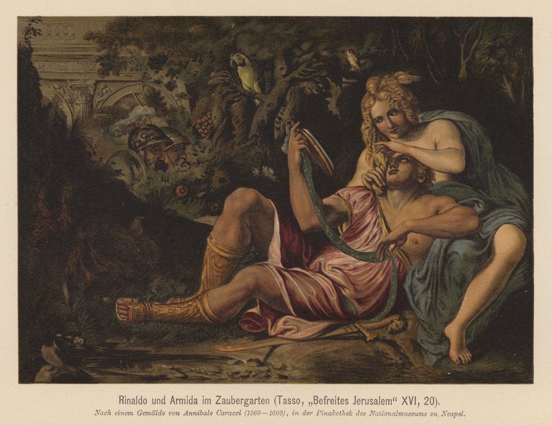 Scène uit Gerusalemme liberata, door Torquato Tasso door Annibale (after) Carracci