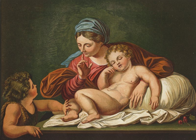 De Maagd, de Verlosser en St. Johannes door Annibale after Carracci