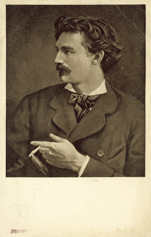 Zelfportret van Anselm Feuerbach, Duitse kunstenaar door Anselm Feuerbach