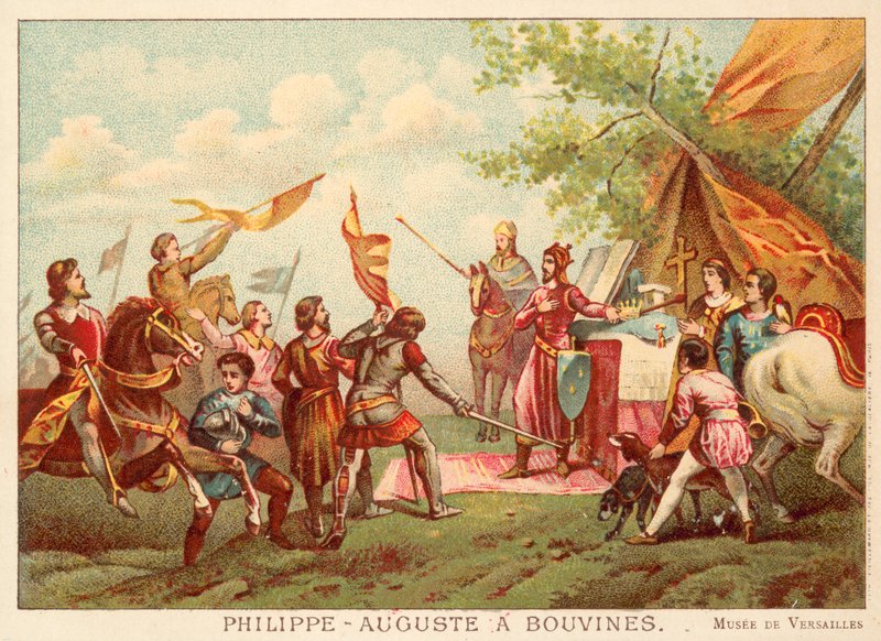 Philip Augustus van Frankrijk bij Bouvines, 1214 door Antoine Charles Horace Vernet