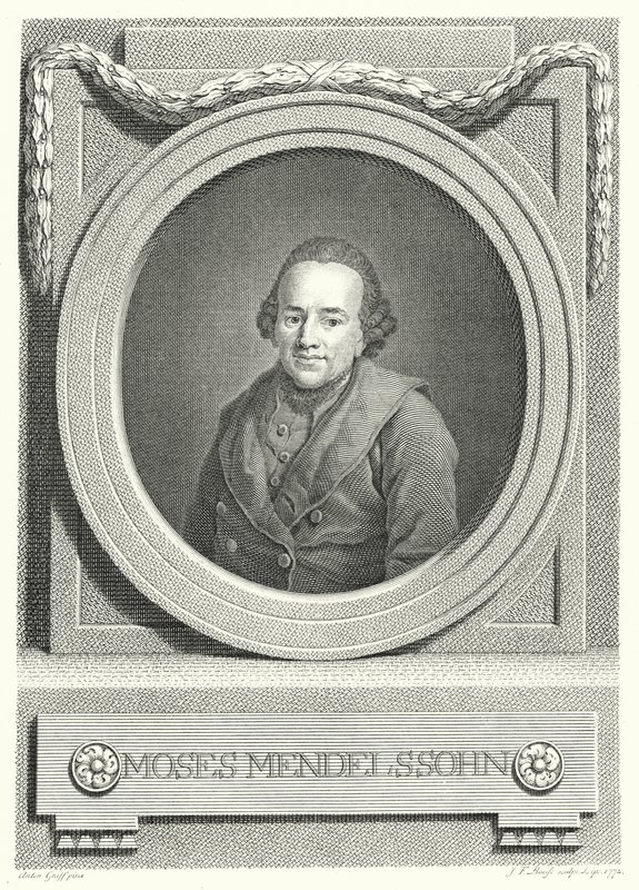 Moses Mendelssohn, Duitse Joodse filosoof door Anton (after) Graff