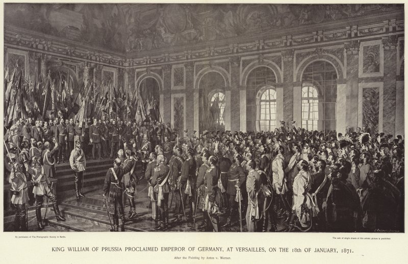 Koning Willem van Pruisen uitgeroepen tot Keizer van Duitsland door Anton Alexander von Werner
