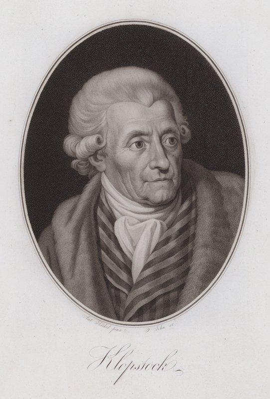 Friedrich Gottlieb Klopstock, Duitse dichter (gravure) door Anton Hickel