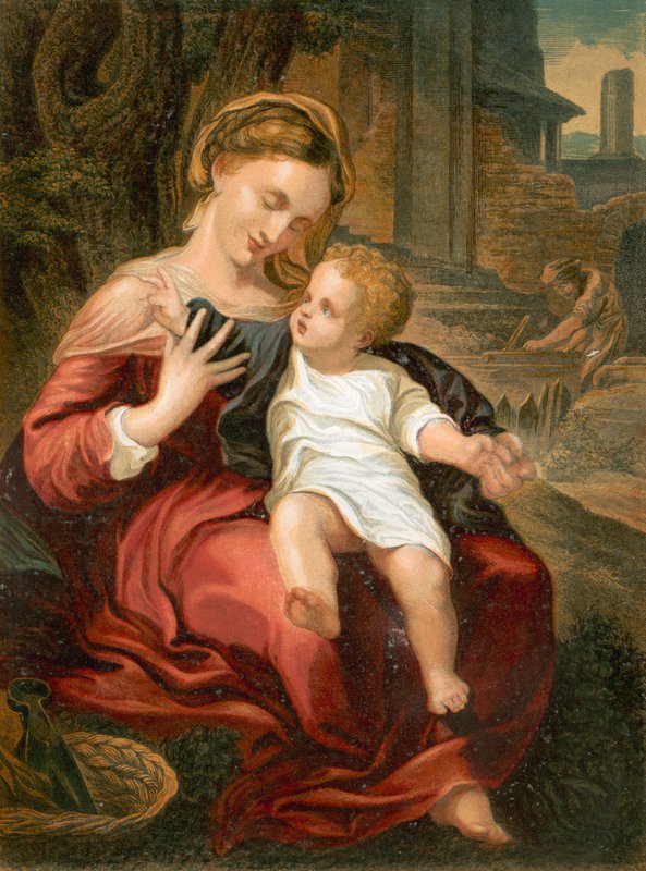 De Heilige Familie door Antonio da Correggio