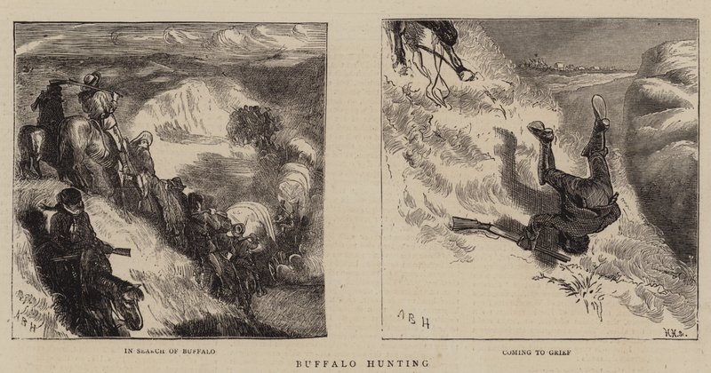 Buffeljacht door Arthur Boyd Houghton