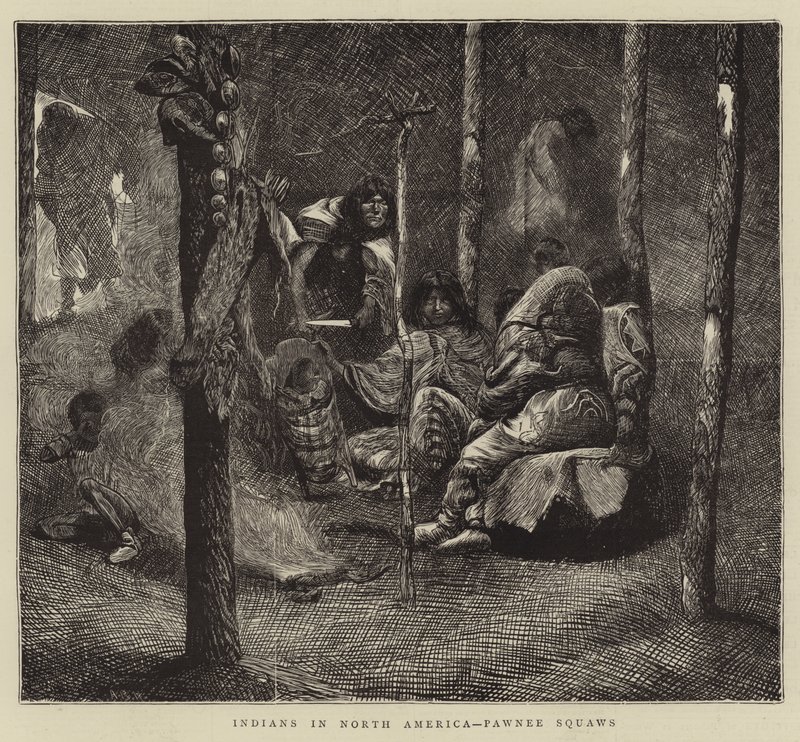Indianen in Noord-Amerika, Pawnee Vrouwen door Arthur Boyd Houghton