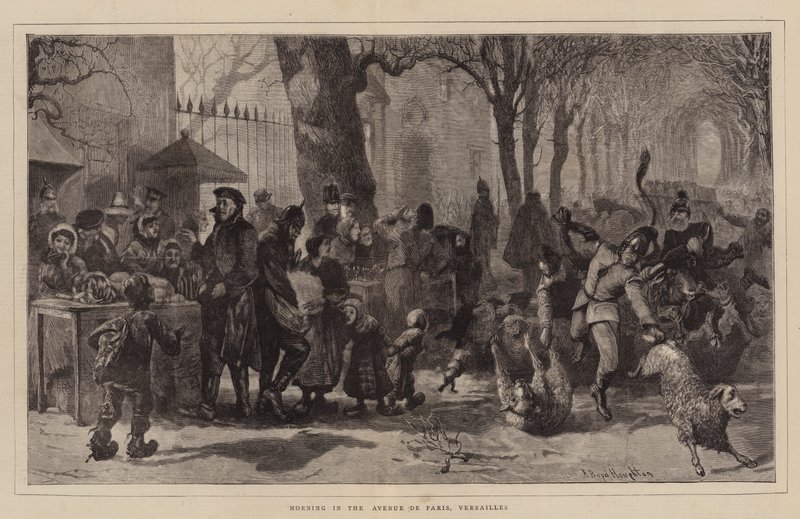 Ochtend in de Avenue de Paris, Versailles door Arthur Boyd Houghton