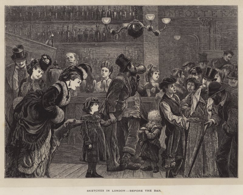 Schetsen in Londen, voor de bar door Arthur Boyd Houghton