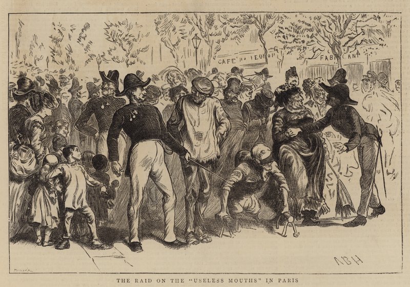De inval op de nutteloze monden in Parijs door Arthur Boyd Houghton