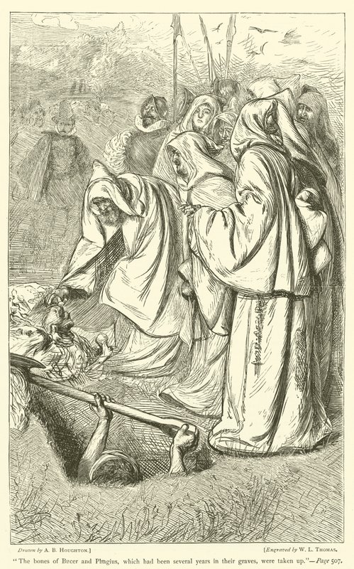 De beenderen van Bucer en Phagius, die al jaren in hun graven lagen, werden opgegraven door Arthur Boyd Houghton
