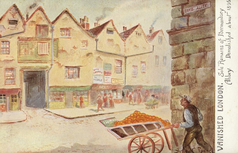 Verdwenen Londen - Enige overblijfselen van Bermondsey Abbey, Gesloopt rond 1896 door Arthur Charles Payne