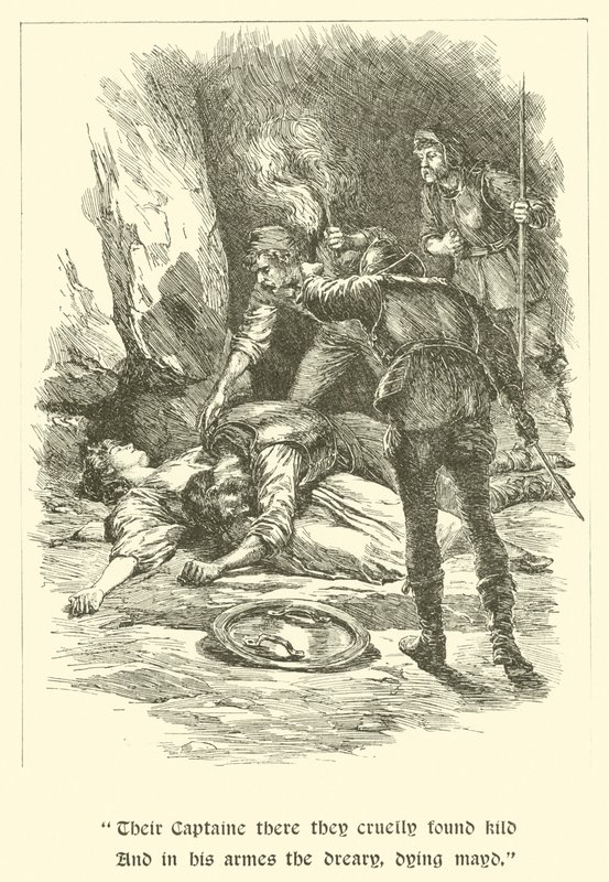 Sir Calidore, ridder van hoffelijkheid, in het hol van de bandieten door Arthur George Walker