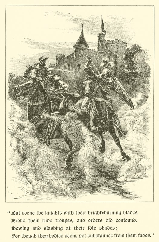 Sir Guyon, Het Huis van Gematigdheid (gravure) door Arthur George Walker