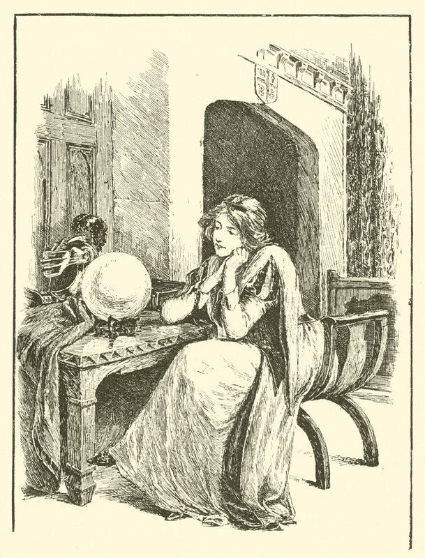 De Legende van Britomart, Britomart en de Magische Spiegel (gravure) door Arthur George Walker