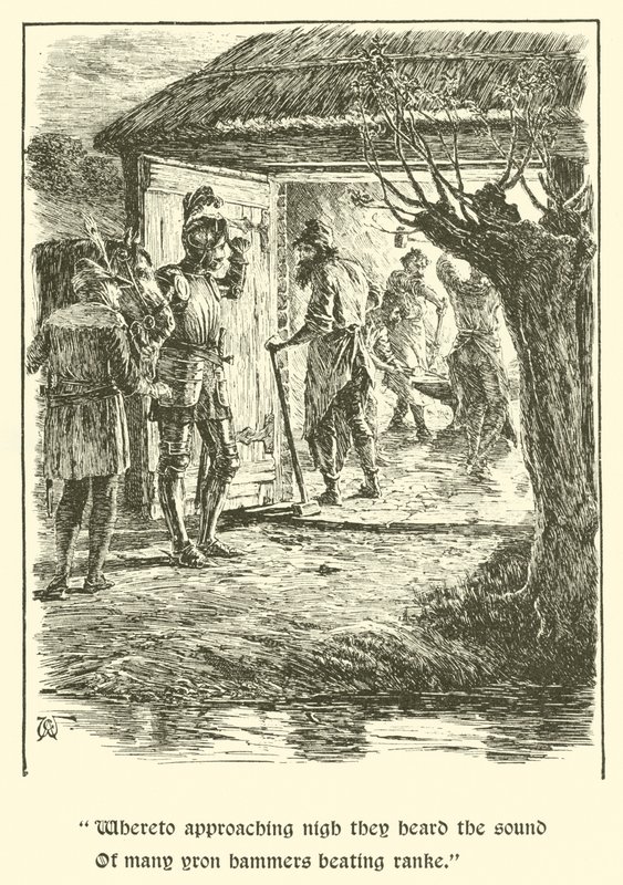 De Legende van Britomart, Het Huis van Zorg (gravure) door Arthur George Walker