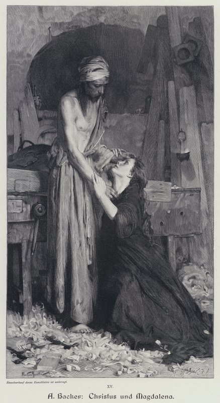 Christus en de Magdalena door Arthur Hacker