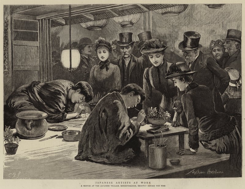 Japanse kunstenaars aan het werk door Arthur Hopkins