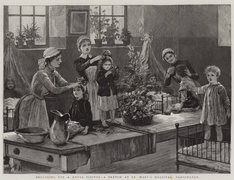 Voorbereidingen voor een koninklijk bezoek, een schets in St Mary