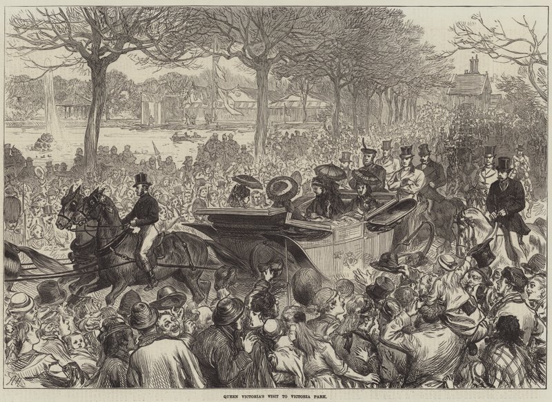 Bezoek van koningin Victoria aan Victoria Park door Arthur Hopkins