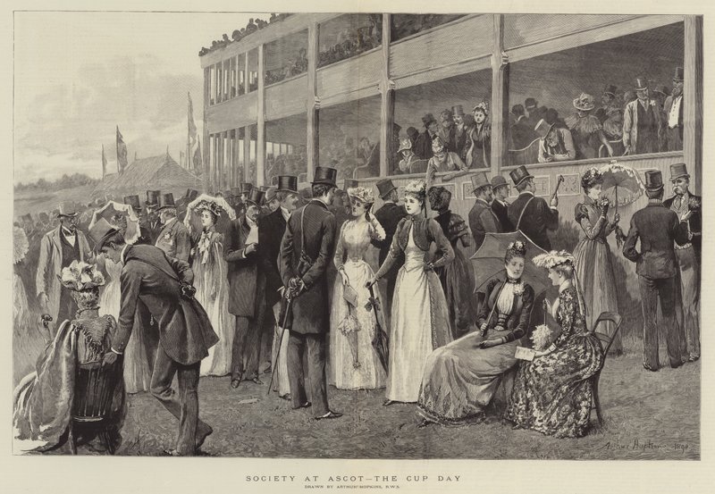 Gezelschap bij Ascot, de Beker Dag door Arthur Hopkins