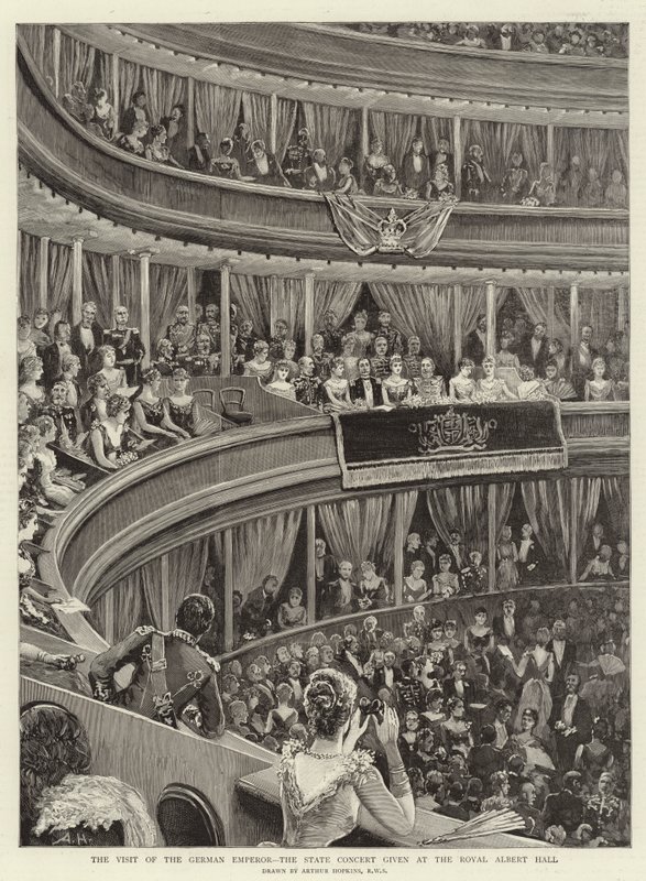 Het bezoek van de Duitse keizer, het staatsconcert in de Royal Albert Hall door Arthur Hopkins