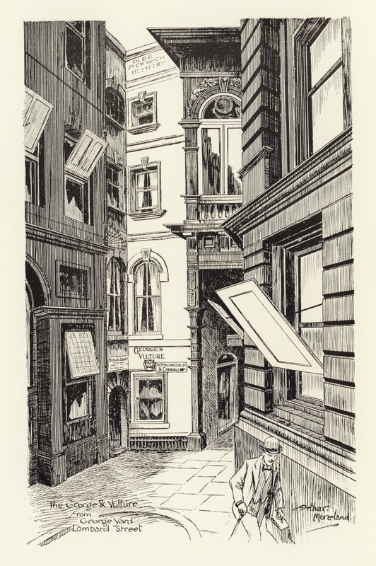 De George & Vulture vanuit George Yard, Lombard Street door Arthur Moreland