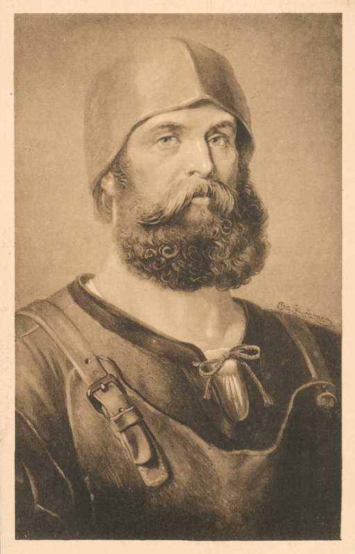 Peter Vischer de Oude, Duitse beeldhouwer (litho) door Arthur Quartley